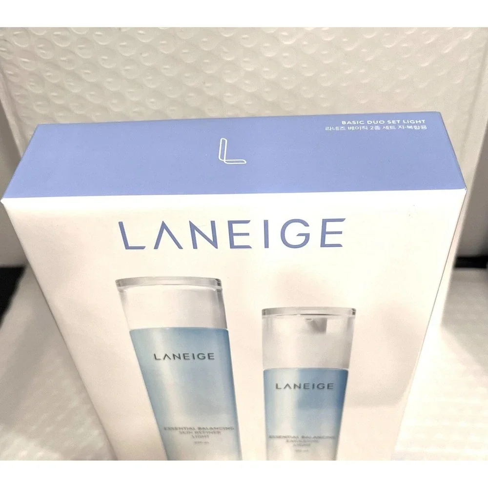 Laneige Essential Balancing Set Light 5pcs: Emulsion,Skin Refiner,Water Mask New